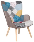 Πολυθρόνα ArteLibre BRIAR Πολύχρωμο Patchwork Ύφασμα/Ξύλο 73x69x96cm
