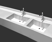 Sanitec 706 Curved Double Νιπτήρας Μπάνιου Διπλός Επιτοίχιος Κρεμαστός με μήκος από 201 έως 250cm
