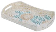 Artekko Artekko Ivory Διακοσμητικός Δίσκος MDF Capiz Μπεζ (45x27x5)cm 83560