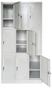 LOCKER 9 Θέσεων Φοριαμός - Ερμάριο με εσωτερικά ράφια, Μέταλλο Βαφή Γκρι