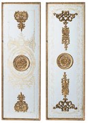 Artekko Artekko Mirror MDF  Καθρέπτης Τοίχου με Ανάγλυφες Χρυσές Λεπτομέριες (40.4x4.1x121.9)cm 2pcs 44935