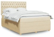 ΚΡΕΒΑΤΙ BOXSPRING ΜΕ ΣΤΡΩΜΑ ΚΡΕΜ 140X200 ΕΚ. ΥΦΑΣΜΑΤΙΝΟ 3292091