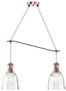 Φωτιστικό Οροφής - Ράγα DD-GL-0539-2R 2xΕ27 40W 45x14x80cm Copper Aidonitsa