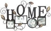 Πολυκορνίζα Τοίχου 4 Θέσεων Home 15-00-15793 60,3x35,6cm Black Marhome Μέταλλο