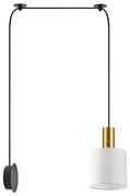 Φωτιστικό Τοίχου - Απλίκα SE21-GM-4-NM1W-SH1 ADEPT TUBE Gold Matt Wall Lamp White Fabric Shade+ - 51W - 100W - 77-8824