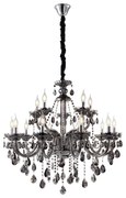 Artekko Artekko Chandelier Kiky Πολυέλαιος 15φωτος Ανθρακί Κρύσταλλο (90x90x90)cm 023-3020