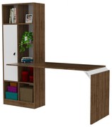 Office with bookcase Opus in walnut/white