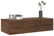 vidaXL Ράφι τοίχου με συρτάρια καφέ δρυς 60x26,5x15 cm Ξύλο μηχανής