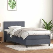 BOX SPRING ΚΡΕΒΑΤΙ ΜΕ ΣΤΡΩΜΑ ΣΚΟΥΡΟ ΓΚΡΙ 80X210 ΕΚ. ΒΕΛΟΥΔΙΝΟ 3316666