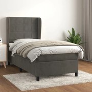 ΚΡΕΒΑΤΙ BOXSPRING ΜΕ ΣΤΡΩΜΑ ΣΚΟΥΡΟ ΓΚΡΙ 90X200 ΕΚ. ΒΕΛΟΥΔΙΝΟ 3129190