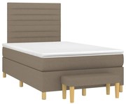 Κρεβάτι Boxspring με Στρώμα Taupe 120x190 εκ. Υφασμάτινο - Μπεζ-Γκρι