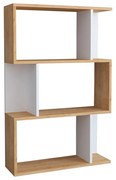 Βιβλιοθήκη Kadu σε oak-λευκή απόχρωση  72x22x108εκ Υλικό: MELAMINE COATED PARTICLE BOARD  18mm. 120-000613