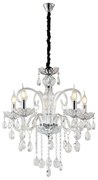 Artekko Artekko Chandelier Nouli Πολυέλαιος 5φωτος Διάφανο Κρύσταλλο (60x60x60)cm 023-3030