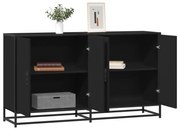 Sideboard Μαύρο 134x35x76 cm Κατασκευασμένο ξύλο - Μαύρο
