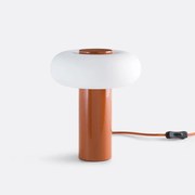 Επιτραπέζιο φωτιστικό από μέταλλο και οπαλίνα, ύψους 25,6 εκ., Omer