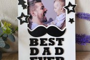 Intra απο ξύλο plywood 3mm-4mm πάχος Το καλύτερο Dad Ever Photo Frame | του πατέρα Δίασταση 4x4 cm INTRAFABR-118834647
