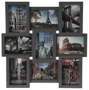 Κορνίζα τοίχου με 9 θέσεις, διαστάσεις 45.5x45.5cm και διαστάσεις φωτογραφίας 10x15 cm - Γκρι