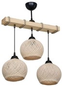Pakoworld Φωτιστικό Οροφής Τρίφωτο Fiona 3xΕ27 50x20x63cm Κρεμ-Φυσικό 147-000066