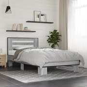 vidaXL Πλαίσιο Κρεβατιού Γκρι Sonoma 75x190 εκ. Επεξ. Ξύλο &amp; Μέταλλο