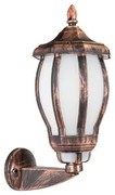 VERDI 203-0233 Vintage Επιτοίχιο Φωτιστικό Φαναράκι Μονόφωτο 1 x E27 IP44 Χάλκινο Πλαστικό Σώμα-Μ23 x Π17 x Υ40cm Globostar 203-0233 Χάλκινο