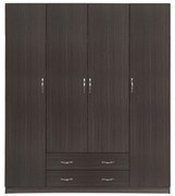 Ντουλάπα 4φυλλη Με 2 Συρτάρια Azalea 200x55.5x180υ εκ. Zebrano