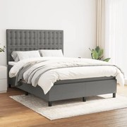 ΚΡΕΒΑΤΙ BOXSPRING ΜΕ ΣΤΡΩΜΑ ΣΚΟΥΡΟ ΓΚΡΙ 140X190 ΕΚ. ΥΦΑΣΜΑΤΙΝΟ 3142090