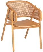 Πολυθρόνα Kenlee HM9872 57,5x55x81cm Natural Rattan,Ξύλο