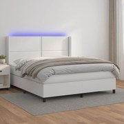 ΚΡΕΒΑΤΙ BOXSPRING ΜΕ ΣΤΡΩΜΑ &amp; LED ΛΕΥΚΟ 180X200 ΕΚ. ΣΥΝΘ. ΔΕΡΜΑ 3139338