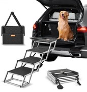 VEVOR Dog Stair for Cars 4-step Folding Dog Steps Aluminum Loads up to 150 lbs