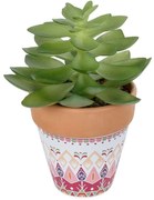 Τεχνητό Φυτό Σε Κασπώ Echeveria 21048 Φ13x18cm Multi GloboStar Πηλός,Πολυαιθυλένιο