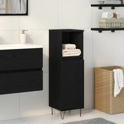 vidaXL Ντουλάπι Μπάνιου Μαύρη Δρυς 30x30x100 εκ Επεξεργασμένου Ξύλου