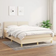 ΚΡΕΒΑΤΙ BOXSPRING ΜΕ ΣΤΡΩΜΑ ΚΡΕΜ 140X200 ΕΚ. ΥΦΑΣΜΑΤΙΝΟ 3140542