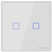 SONOFF smart διακόπτης T2EU2C-RF 433MHz, αφής, διπλός, λευκός