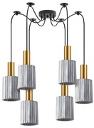 SE21-GM-4-BL6-GL1 ADEPT TUBE Gold Matt Pendant Smoked Glass+