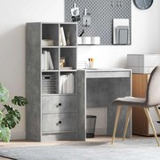 vidaXL Γραφείο με αποθηκευτικό χώρο με συρτάρι 2 pcs Σκυρόδεμα Γκρι