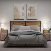 vidaXL LED Κρεβατάκι Ντουλάπα 2 pcs artisan δρυς 38 x 34 x 61 εκ.