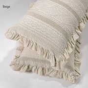 Μαξιλαροθήκη Διακοσμητική Με Βολάν 454 Beige Down Town 40Χ60 100% Cotton