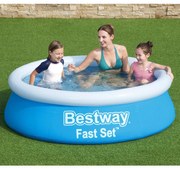 BESTWAY ΠΙΣΙΝΑ ΦΟΥΣΚΩΤΗ ΣΤΡΟΓΓΥΛΗ FAST SET ΜΠΛΕ 183 X 51 ΕΚ. 92844