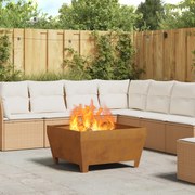 vidaXL Τετράγωνο Τζάκι 80x80x43 εκ. από Γαλβανισμένο Χάλυβα