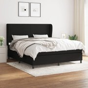 Κρεβάτι Boxspring με Στρώμα Μαύρο 160x200 εκ. Υφασμάτινο