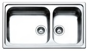 Apell Linear 8520 Ανοξείδωτος Λείος Ένθετος Νεροχύτης Με 2 Γούρνες 86x50 cm