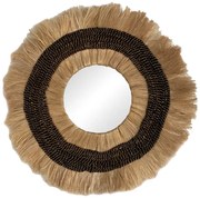 Καθρέπτης Verone Inart abaca σε φυσικό χρώμα Φ80x5εκ
