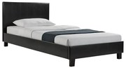 Κρεβάτι Nevil pakoworld 100x200 PU χρώμα μαύρο ματ