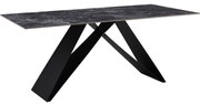 Intrahome Τραπέζι Meja Intrahome Sintered stone μαύρο με μεταλλικά πόδια σε μαύρη απόχρωση 180x90x76εκ | SKU: INTRAPA-389111131