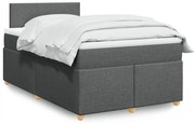 ΚΡΕΒΑΤΙ BOXSPRING ΜΕ ΣΤΡΩΜΑ ΣΚΟΥΡΟ ΓΚΡΙ 120X190 ΕΚ ΥΦΑΣΜΑΤΙΝΟ 3286613