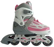Αυξομειούμενα Πατίνια Roller G&amp;C BW188 Γκρι/Ροζ με LED Τροχούς IN-LINE SKATES Small (31-34)