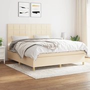 ΚΡΕΒΑΤΙ BOXSPRING ΜΕ ΣΤΡΩΜΑ ΚΡΕΜ 180X200 ΕΚ. ΥΦΑΣΜΑΤΙΝΟ 3142358