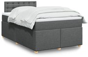 Κρεβάτι Boxspring με Στρώμα Σκούρο Γκρι 120x200 εκ. Υφασμάτινο