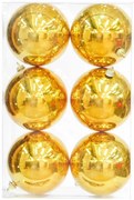 Σετ 6 τεμ. Χριστουγεννιάτικες Μπάλες Χρυσές 10cm 236418