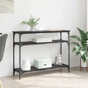 vidaXL Τραπέζι κονσόλας με ράφι Μαύρη Οξυά 100 x 29 x 75 εκ.